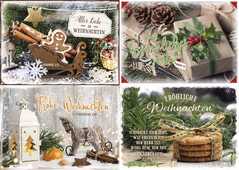 Minikarten Weihnachten 2 - 12 Stück