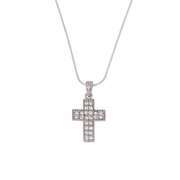 Halskette "Kreuz" silber mit Zirkoniasteinen Halskette "Kreuz" silber mit Zirkoniasteinen
