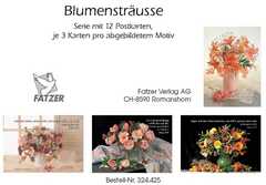 Postkartenserie Blumensträusse, 12 Stück