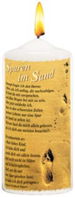 Foto-Kerze "Spuren im Sand"-Small 12er Set