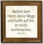 Keramikfliese "Befiehl dem Herrn" - Holzrahmen Eiche Keramikfliese "Befiehl dem Herrn" - Holzrahmen Eiche