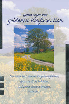 Faltkarten Goldene Konfirmation - 5 Stück
